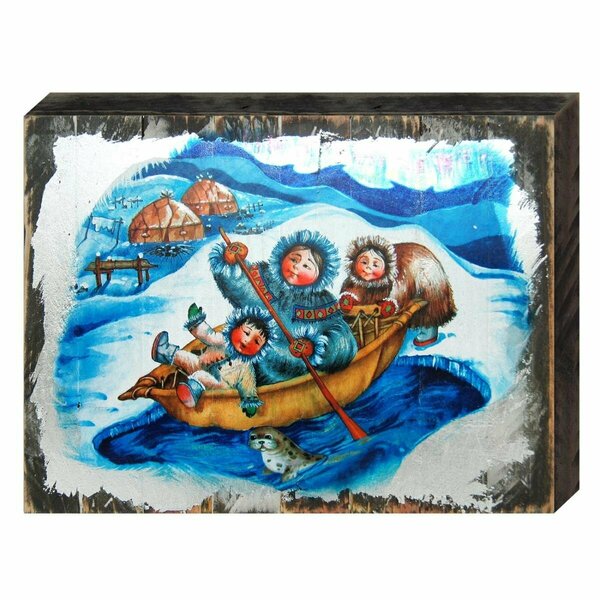 Clean Choice Alaska Family Boat Art on Board Wall Decor CL3499516